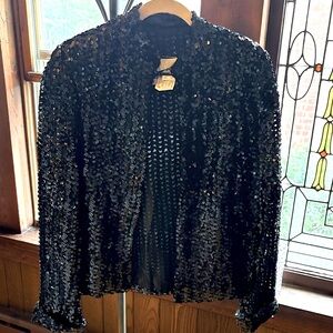 Elegant Black Sequin Blazer